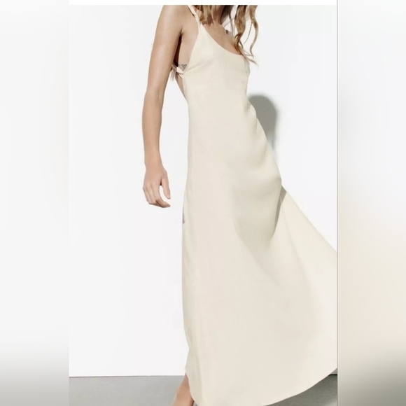 Zara dress twist linen blend long  2918 215 - Picture 11 of 13